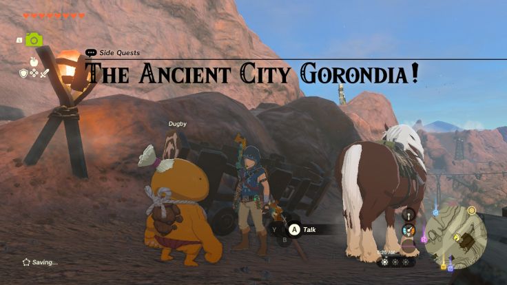 Dugby is looking for the ancient city Gorondia, but he can't get the mine cart to move.