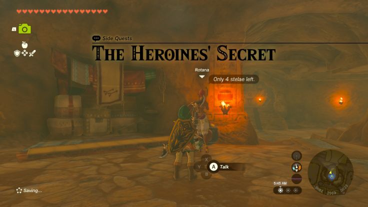 Rotana in the Gerudo Shelter has found some stelae that tell the tale of the legendary Heroines. She wants your help finding the rest.
