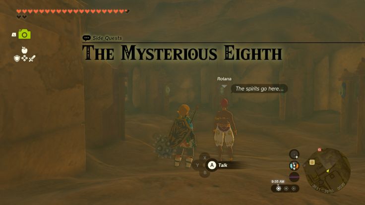 Now that you have shown Rotana all the stelae, she asks you to return the orbs to the heroine statues in the Gerudo Shelter.