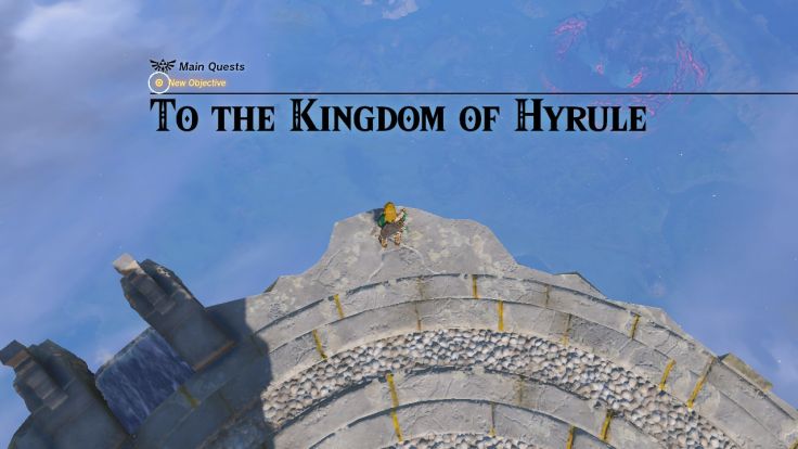After you gain the power to open the door inside the Temple of Time, you can descend to the kingdom of Hyrule.