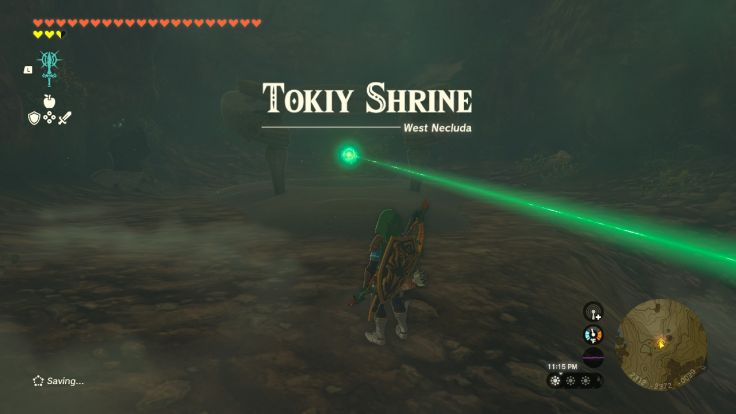 Tokiy Shrine can be found within Oakle's Navel Cave, where you will need to take the shrine crystal to the shrine.