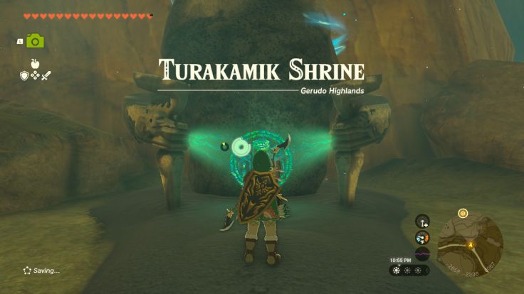 Turakamik Shrine is in Gerudo Canyon, on a ledge east of Gerudo Canyon Stable.