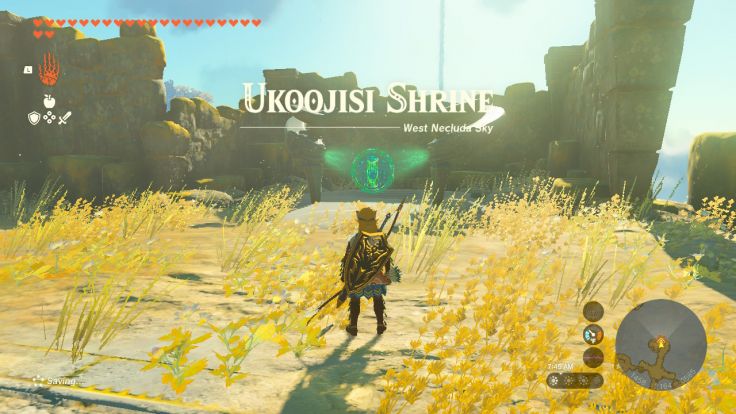Ukoojisi Shrine can be found in the West Necluda Sky and is unlocked with a Shrine Quest.