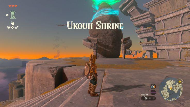 You venture forth from the temple and reach the glowing shrine nearby.