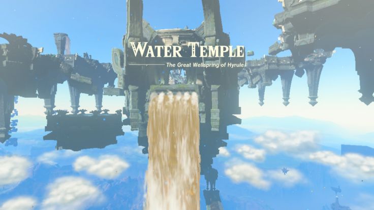 From Wellspring Island in the Lanayru Sky, you reach a waterfall that leads you to the Water Temple.