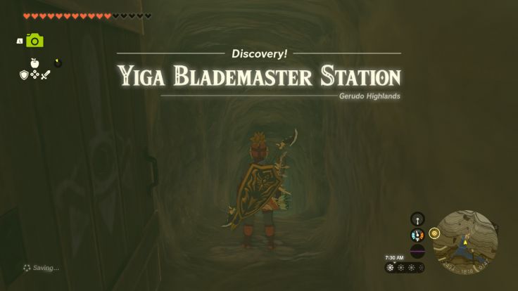 The Yiga Blademaster Station can be found north of the Gerudo Canyon Skyview Tower and can only be entered when wearing the Yiga armor set.