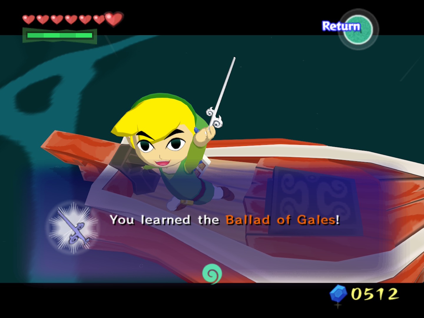 Link learns the Ballad of Gales before heading on to the Forsaken Fortress Link learns the Ballad of Gales before heading on to the Forsaken Fortress